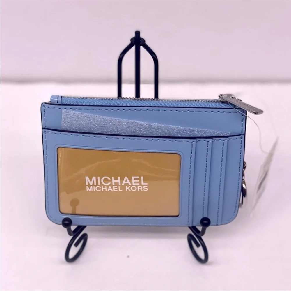 Michael Kors Sky Blue Card Holder with Keychain - Picture 7 of 10